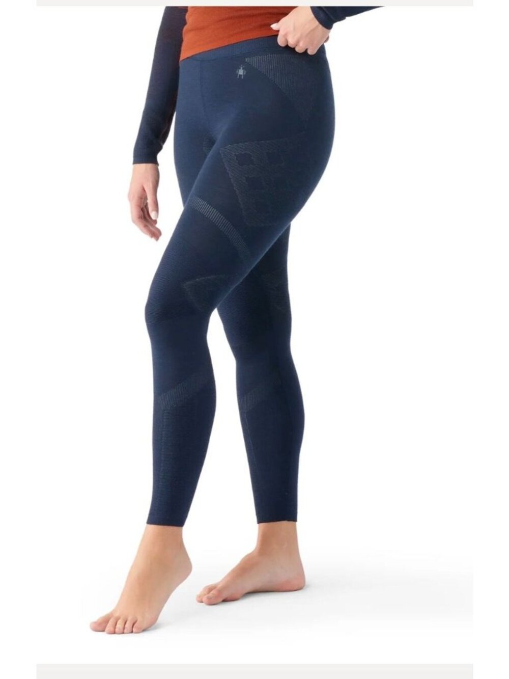 Smartwool Merino Intraknit Tight Leggings XS Navy Blue Knit Baselayer Hike Camp